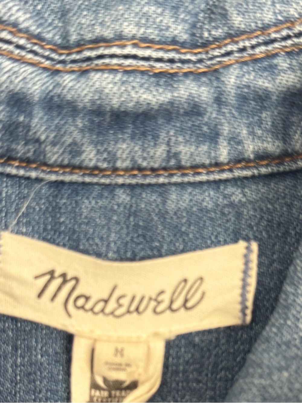 Madewell Light Blue Denim Jacket with Drawstring Hem Medium - Picture 3 of 8